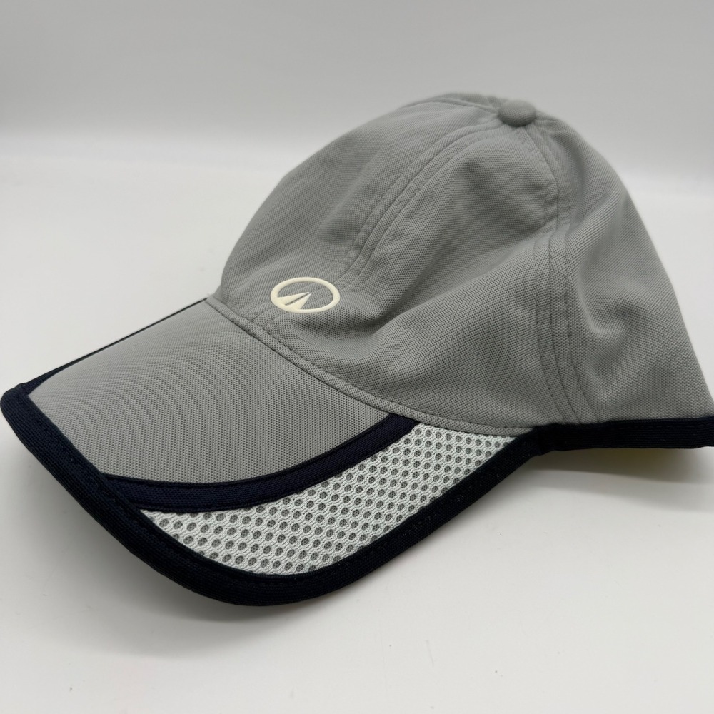 UNKNWN Sport Mesh Performance Running Hat Grey Navy Blue Adjustable OS NWOT